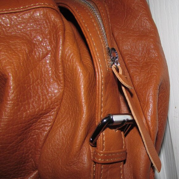Leather Caramel Tan Unique Hobo Handbag - NEW - Picture 12 of 12
